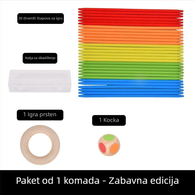 Drvene šarene štapiće za igru – stolna slagalica igra za djecu 4–6 godina, razvija koordinaciju ruku i oka te kognitivne sposobnosti, senzornu percepciju i interakciju roditelj-dijete