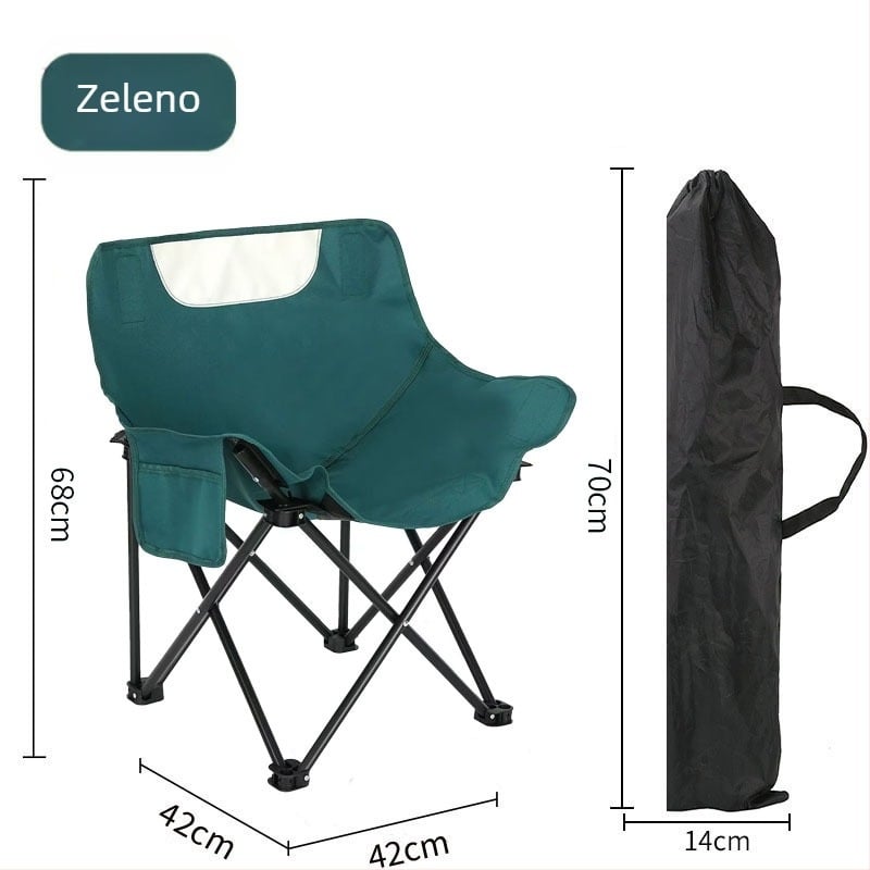 Moon chair za kampiranje na otvorenom — sklopiva stolica s Oxford tkaninom i čeličnim okvirom, prijenosna za plažu i vanjsku upotrebu