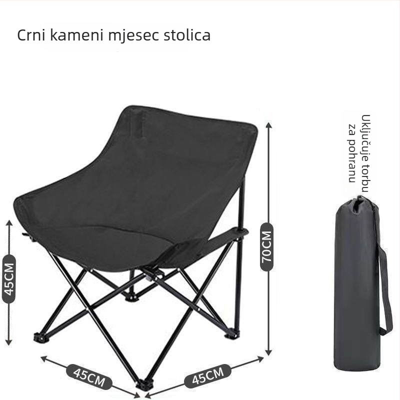 Moon chair za kampiranje na otvorenom — sklopiva stolica s Oxford tkaninom i čeličnim okvirom, prijenosna za plažu i vanjsku upotrebu