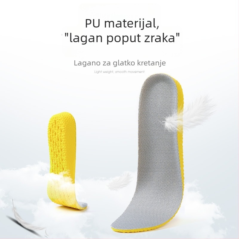 PU podizna uložak za cipele — prozračan, odvodi vlagu; mekano podizanje; model K028 dvostruka tkanina; pogodno za tenisice, kožne cipele, čizme i casual obuća