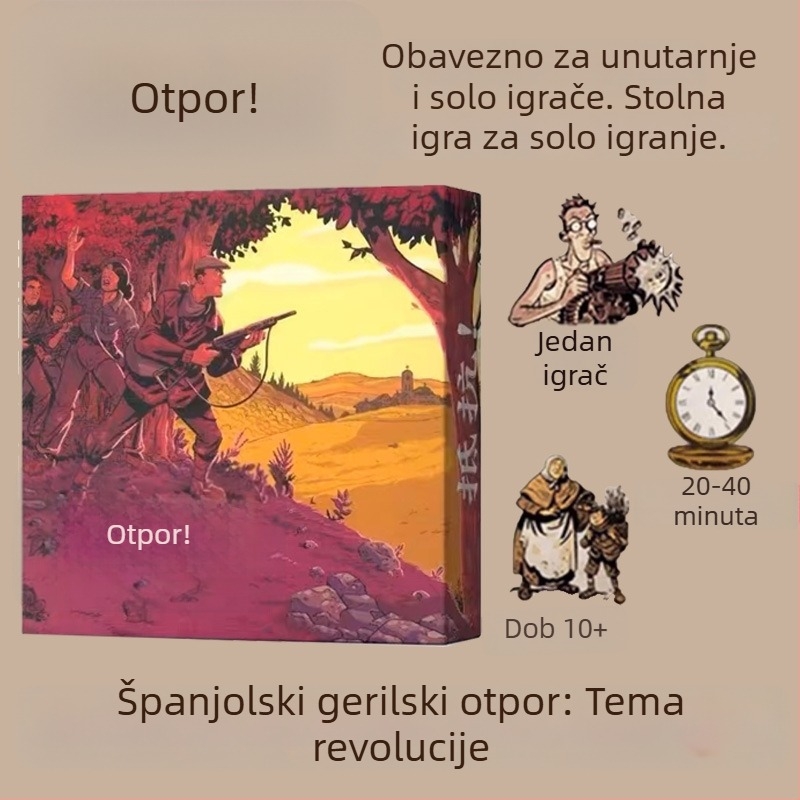 Solo kartaška društvena igra — papirnate karte, u kutiji; razvija emocionalni i kognitivni razvoj, koordinaciju ruku i oka, interakciju roditelj-dijete; za uzraste 7–14, 15–35, 36–60 i 61+