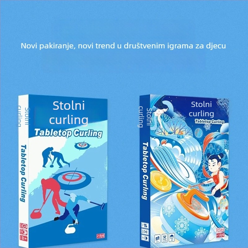 Stolni curling – obiteljska igra za unutarnje prostore, edukativna igra za djecu i odrasle, uzrast 7–14 godina