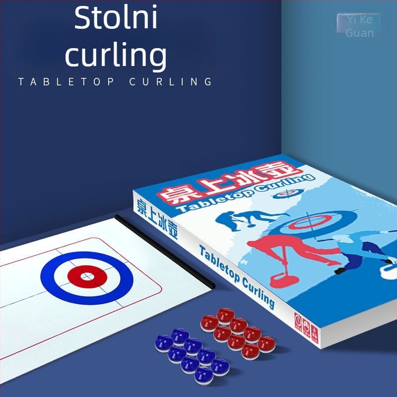 Stolni curling – obiteljska igra za unutarnje prostore, edukativna igra za djecu i odrasle, uzrast 7–14 godina