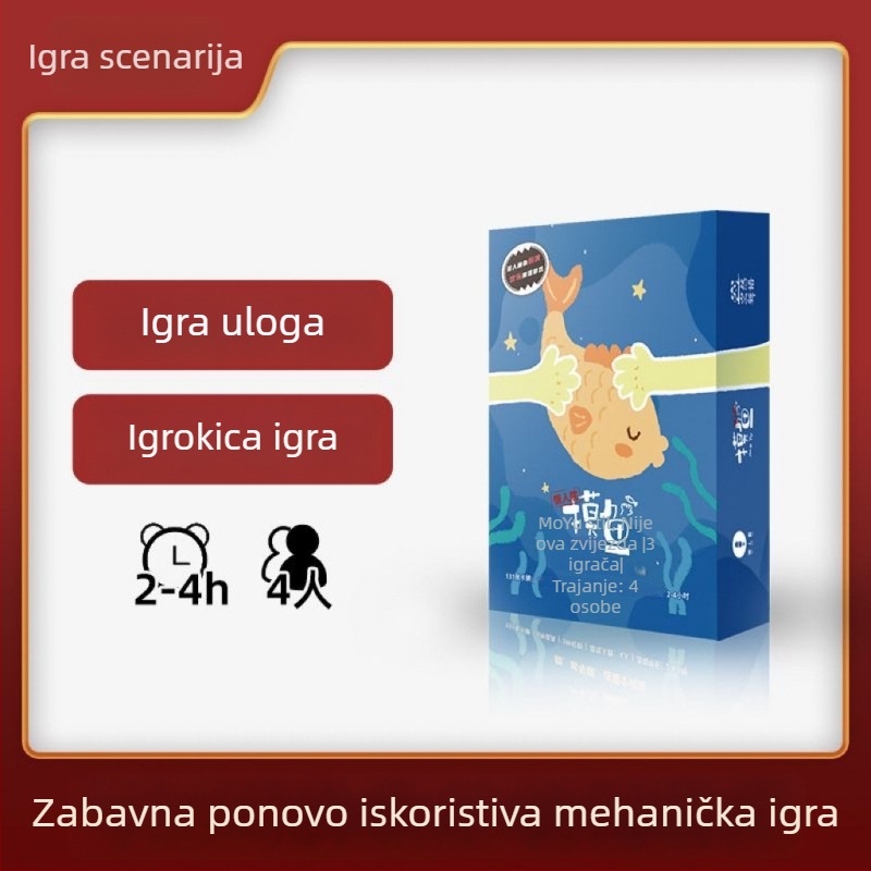 Stolna igra za 4 igrača: misterij ubojstva sa scenarijem, bez voditelja, uloge, interaktivna zabava za druženje (Materijal: Papir)