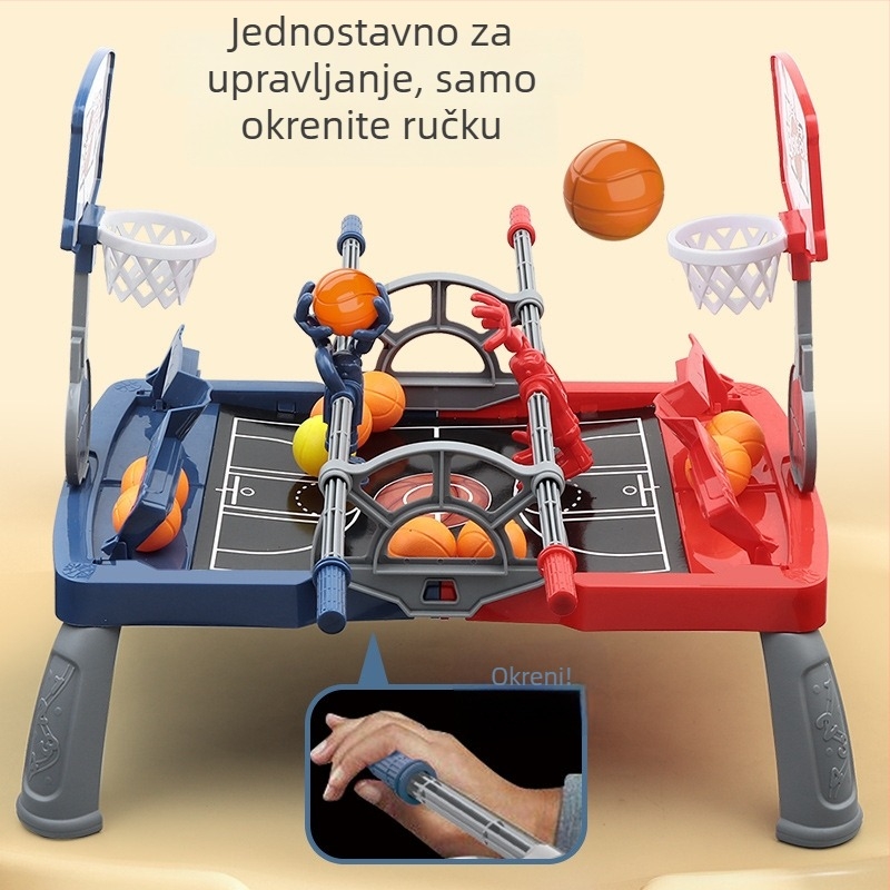 Dječja stolna igra košarke – unutarnja upotreba, plastična konstrukcija, interakcija dvoje igrača, koordinacija ruka-oko