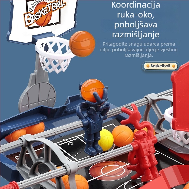 Dječja stolna igra košarke – unutarnja upotreba, plastična konstrukcija, interakcija dvoje igrača, koordinacija ruka-oko