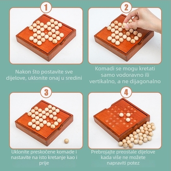 Drvena šahovska puzle igra za djecu — Dr. Wood, šahovska igra, puzzle igračke, uzrast 4–14
