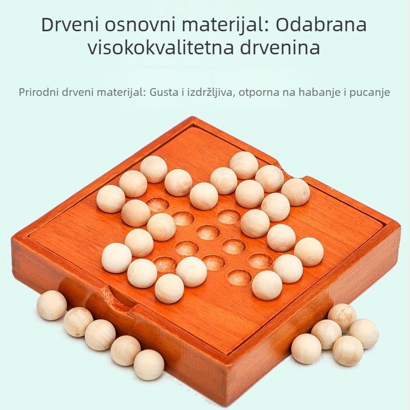 Drvena šahovska puzle igra za djecu — Dr. Wood, šahovska igra, puzzle igračke, uzrast 4–14