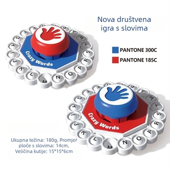 Stolna igra Abeceda riječi pritiskom za dva igrača, edukativna, razvoj logičkog mišljenja i koordinacije ruka-oko, plastika