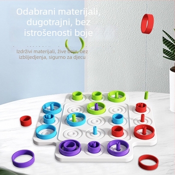 Stolna interaktivna igra s prstenima i Tic-Tac-Toe za rano obrazovanje i kognitivni razvoj – plastika, dobna skupina 4–14 godina