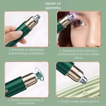 Konka električni trimer za obrve, nehrđajući čelik, bežični USB napajanje, kućna uporaba