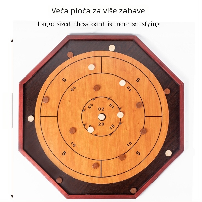 Drvena Crokinole i Backgammon društvena igra - borovo drvo, Cheng ang, 3C drvena igra do 14 godina, razvija logičko razmišljanje, šarena kutija