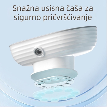 Zidni držač sapuna za kupaonicu, bez bušenja, dvostruki sloj, s odvodom i usisnom čašom, od plastike