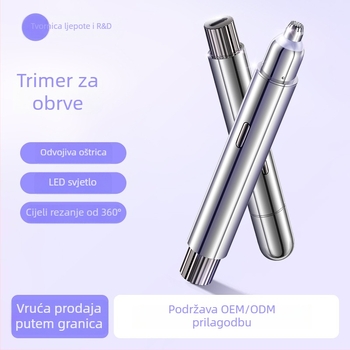  Električni trimer za obrve, bežični, lak 39,5 g, kućište od ABS/PC/nerđajućeg čelika, punjivi, bez potrebe za pranjem