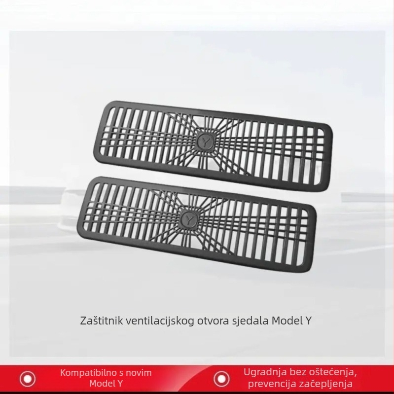 Maska izlaza zraka za stražnji dio Tesla Model Y/3, ABS, snap-on ugradnja, unutarnja ploča vrata