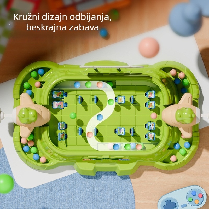 Stolna pinball igra s bacanjem kuglica — 2 igrača, stolna verzija, plastična konstrukcija, za djecu 4–6 godina