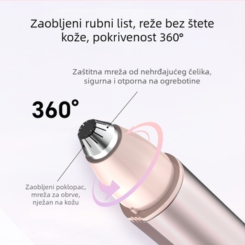 Električni trimer za obrve – oblikovanje obrva, USB punjivi, ABS, 80 g