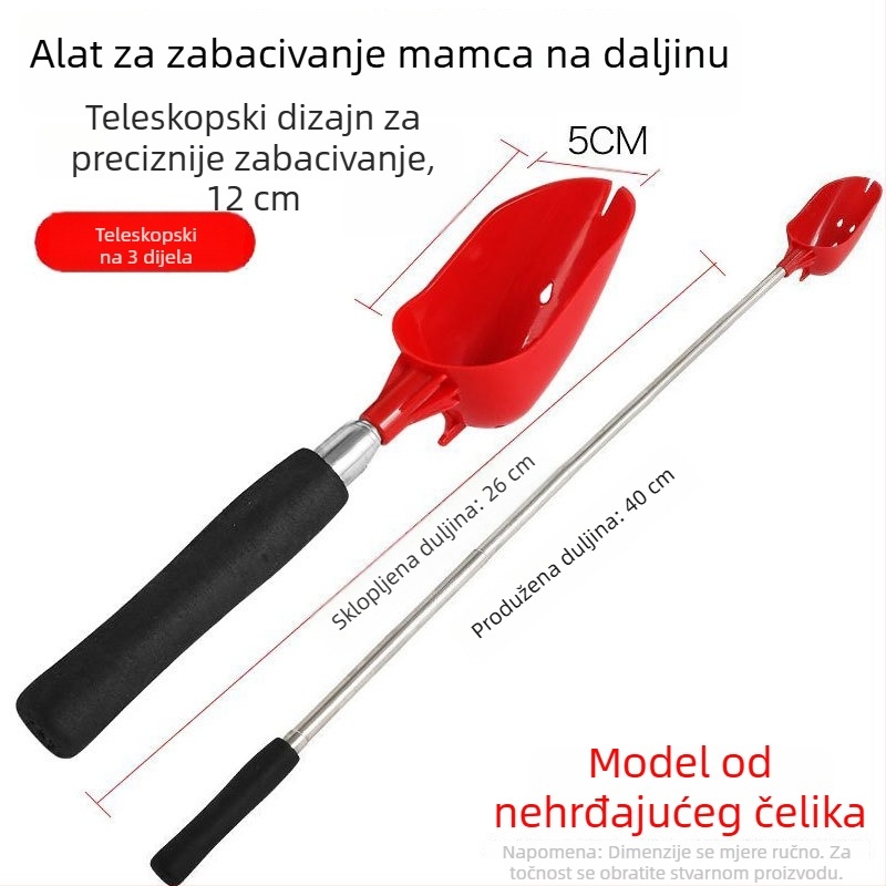 Teleskopska posuda za mamac od aluminijske legure, prijenosna, proširiva, s dizajnom protiv rotacije
