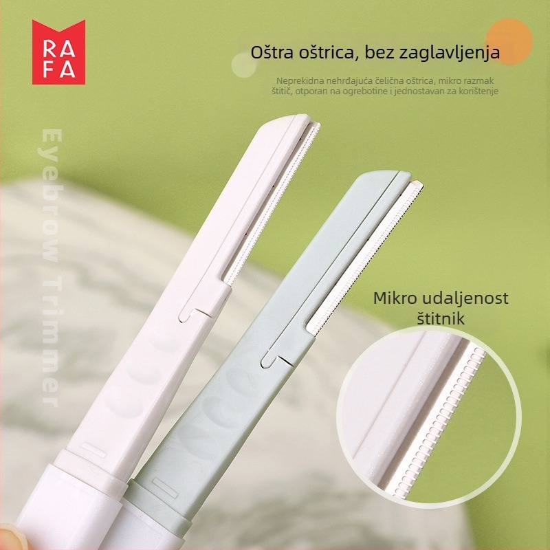 Rafa nož za oblikovanje obrva - oštra nehrđajuća čelična oštrica, ABS kućište, paket od 2 komada, model LS-19146