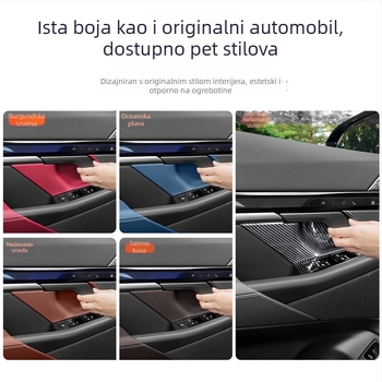 BMW Serija 5 (24-26) unutarnje naljepnice – zaštita ploče oko ručne ručke vrata, model tn-522, Baochiyou, ABS + kožni završni sloj
