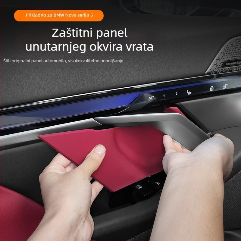 BMW Serija 5 (24-26) unutarnje naljepnice – zaštita ploče oko ručne ručke vrata, model tn-522, Baochiyou, ABS + kožni završni sloj