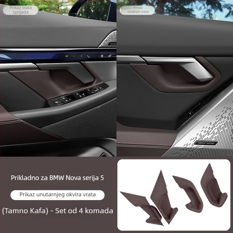 BMW Serija 5 (24-26) unutarnje naljepnice – zaštita ploče oko ručne ručke vrata, model tn-522, Baochiyou, ABS + kožni završni sloj