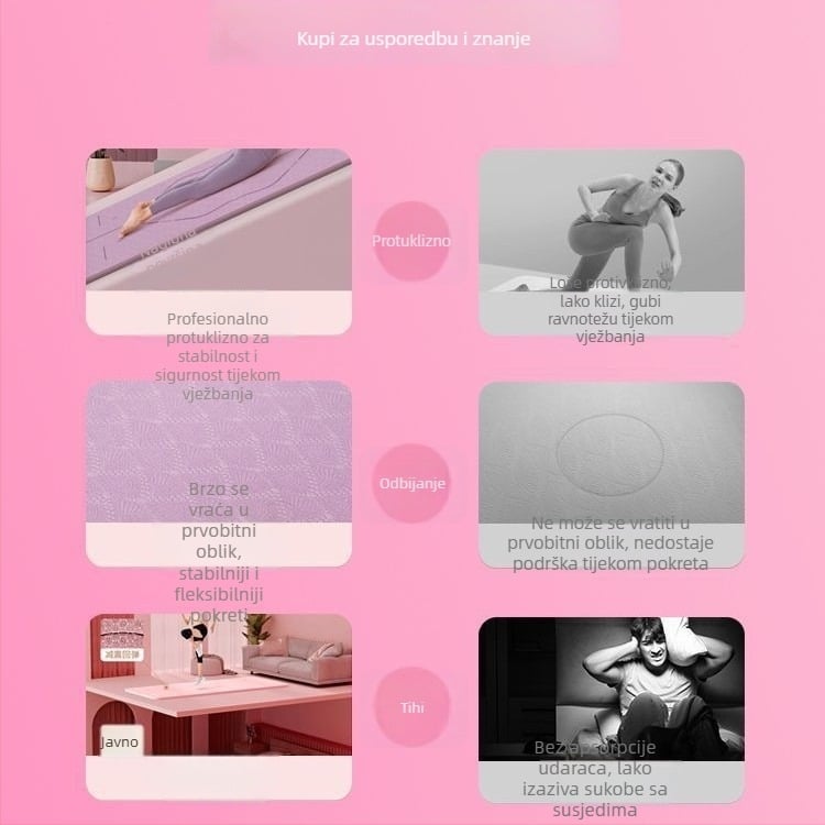 Joga prostirka EVA, geometrijski uzorak, debljina 6 mm, pogodna za fitness i oblikovanje tijela, težina 1000 g