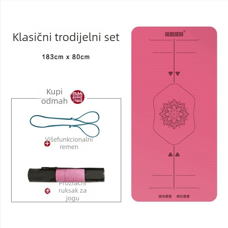 Joga prostirka EVA, geometrijski uzorak, debljina 6 mm, pogodna za fitness i oblikovanje tijela, težina 1000 g