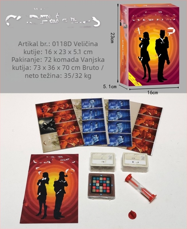 Codenames Pictures Detektivna Društvena Igra – Kartice od plastike i papira; Kartice za društvenu igru; Zabava, Zagonetka, dvoboji za dva i više igrača, Razmišljanje i razvoj logike; Uzraste 7–14, 15–35, 36–60, 61+