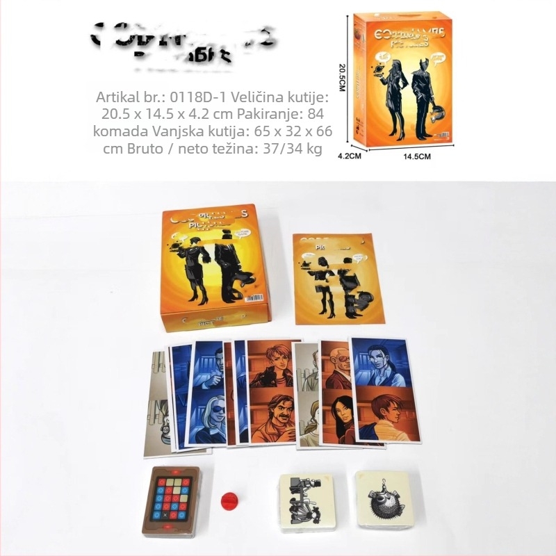 Codenames Pictures Detektivna Društvena Igra – Kartice od plastike i papira; Kartice za društvenu igru; Zabava, Zagonetka, dvoboji za dva i više igrača, Razmišljanje i razvoj logike; Uzraste 7–14, 15–35, 36–60, 61+