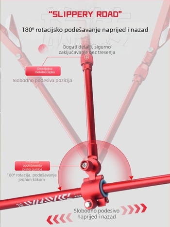 Wickert aluminijski držač za štapove za stražnje vješanje, višesmjerno okretanje, sklopiv