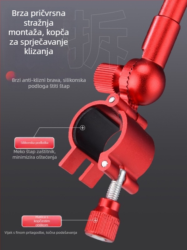 Wickert aluminijski držač za štapove za stražnje vješanje, višesmjerno okretanje, sklopiv