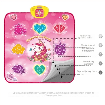 Interaktivna dječja podloga za ples i klavir s pedalom - edukativna igračka, lagana tkanina, debljina 5 cm, za djecu 4-6 godina