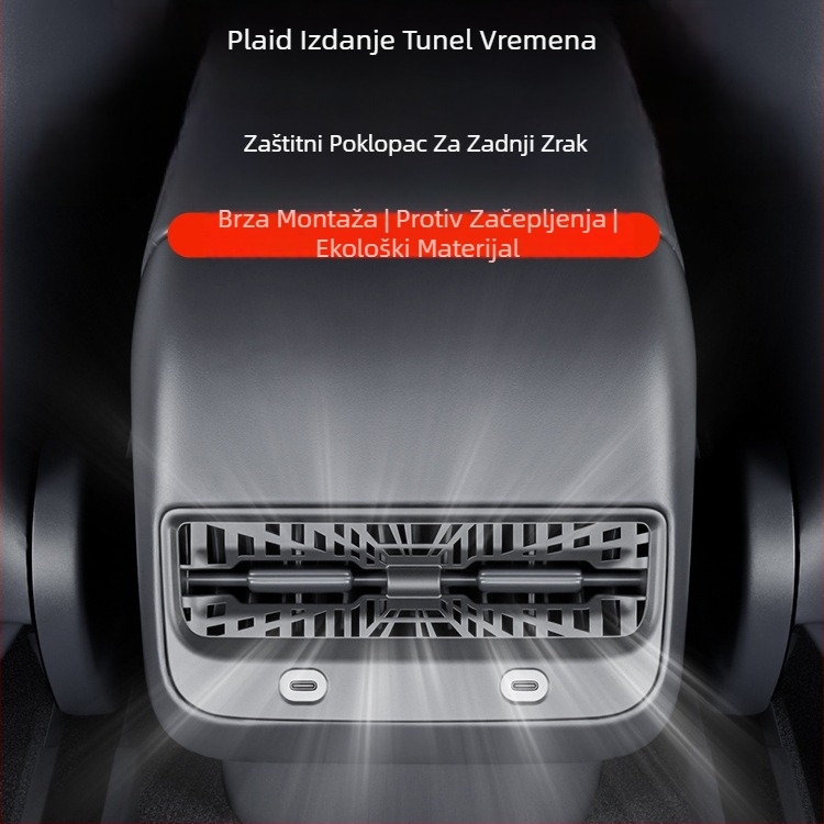 Zaštitni poklopac stražnjeg izlaza klimatizacije za Tesla Model Y/3/L — plastika, snap-on ugradnja, unutarnja dekoracija