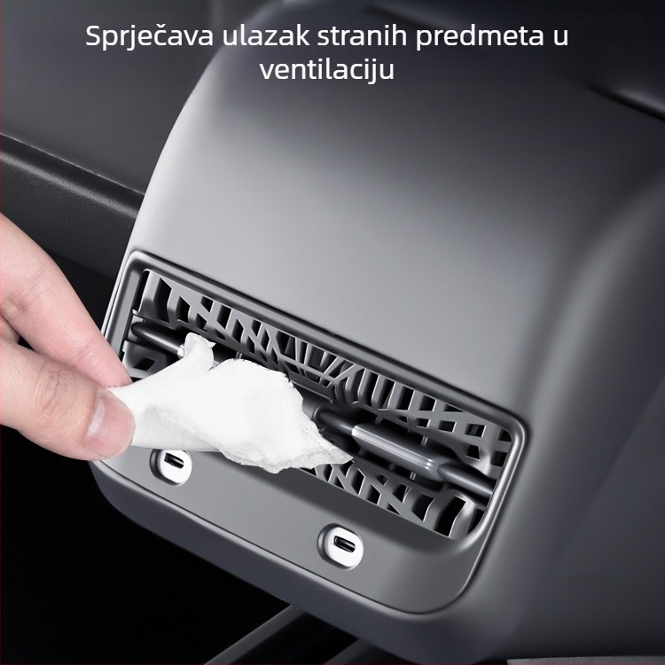 Zaštitni poklopac stražnjeg izlaza klimatizacije za Tesla Model Y/3/L — plastika, snap-on ugradnja, unutarnja dekoracija
