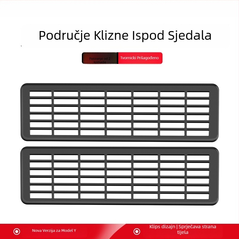 Zaštitni poklopac stražnjeg izlaza klimatizacije za Tesla Model Y/3/L — plastika, snap-on ugradnja, unutarnja dekoracija