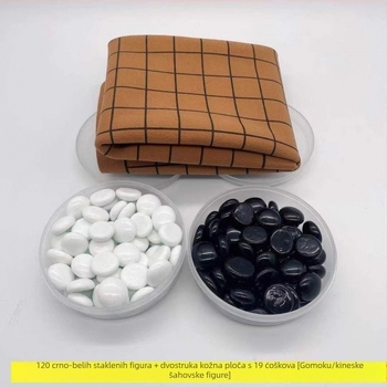 Kožni Go set s torbicom — Višestruki stolni set (Go, Gomoku) za odrasle i tinejdžere (Materijal: koža; Pakiranje: torbica; Klasifikacija: Go; Dob: 15–35)