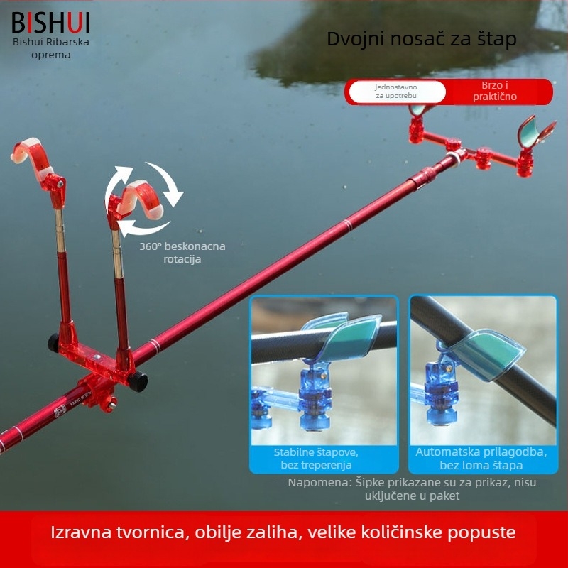 Držač za dvije štapiće s dvostrukim tornjem nosača, stražnje viseće sklapanje rog završava, automatsko vraćanje, svijetleći dvostruki glava