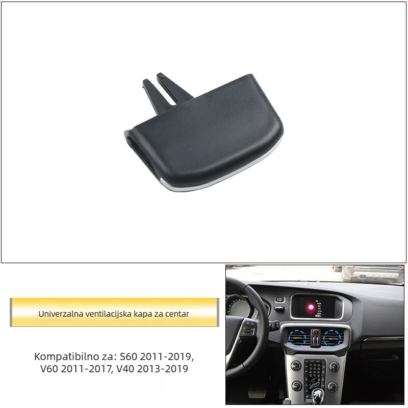 Volvo V40/V60/S60 ABS automobilcki držač za zračnu izlaznu ladicu – za ploču i središnju konzolu, Snap-on ugradnja