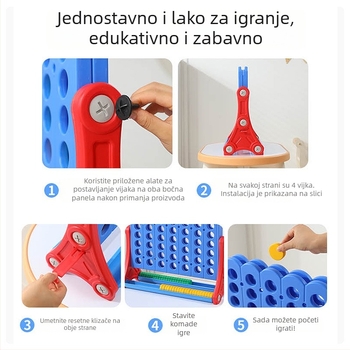 3D Igra Četiri u nizu – Stolna igra, unutarnja/ vanjska, Edukativna za djecu 4–6 godina, Materijal HDPE/HDPP