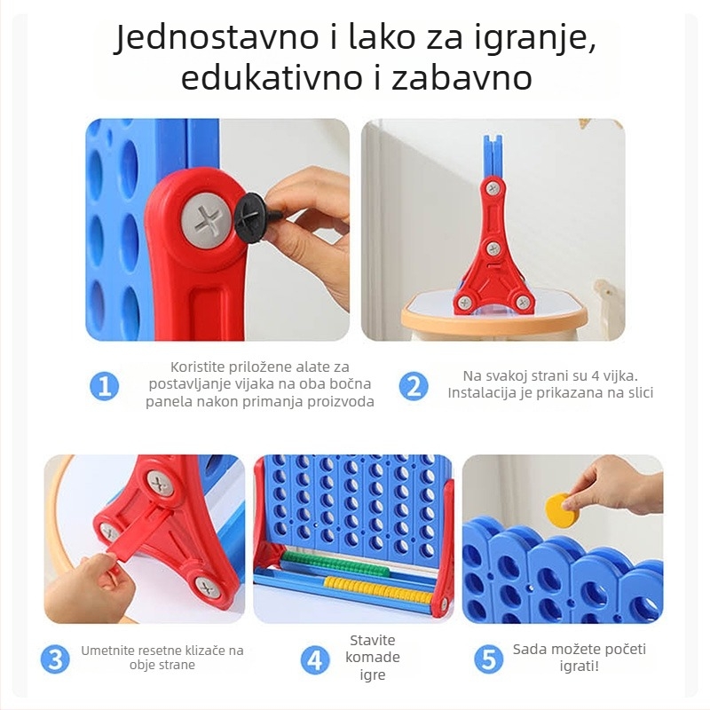 3D Igra Četiri u nizu – Stolna igra, unutarnja/ vanjska, Edukativna za djecu 4–6 godina, Materijal HDPE/HDPP