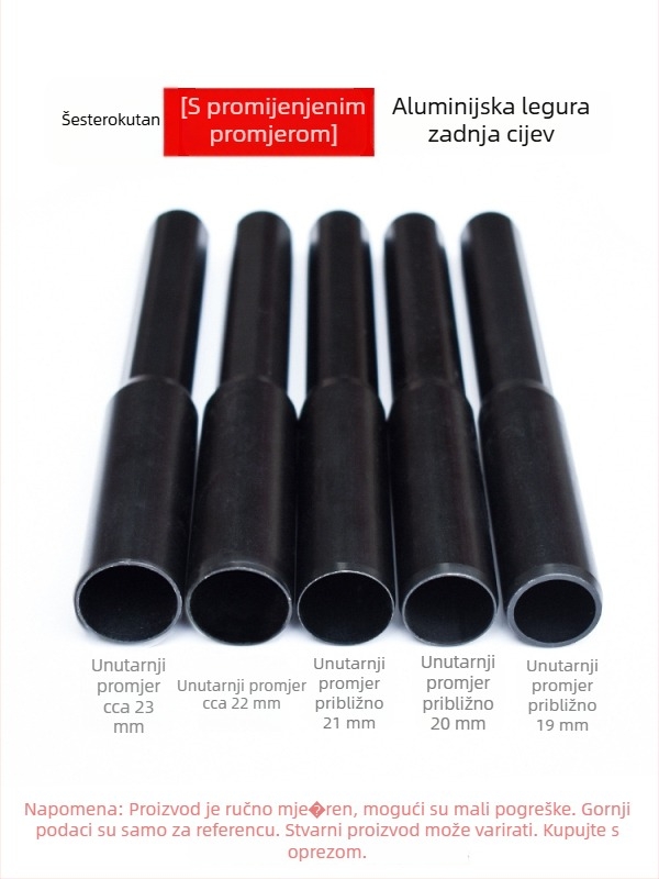 Aluminijska legura – stražnja cijev za štap, držač tornja i rukohvat