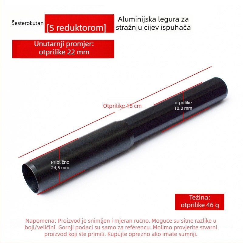 Aluminijska legura – stražnja cijev za štap, držač tornja i rukohvat