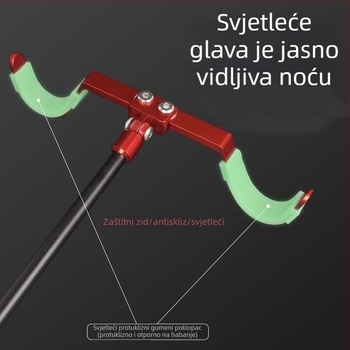 Držač ribolovačkih štapova od aluminijske legure, za dva štapa, dvostruka glava, stražnje vješanje, Fort model