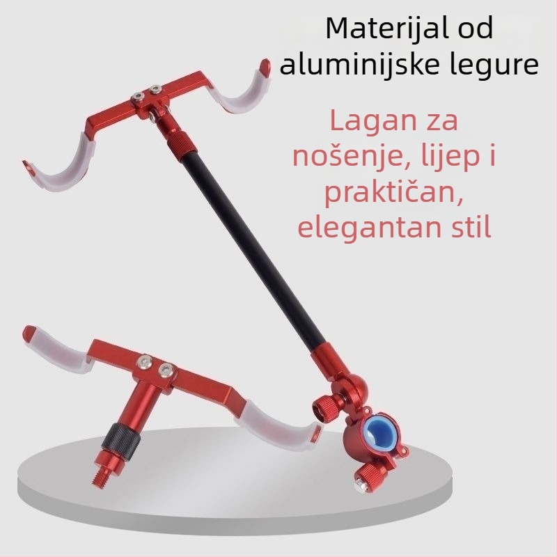 Držač ribolovačkih štapova od aluminijske legure, za dva štapa, dvostruka glava, stražnje vješanje, Fort model