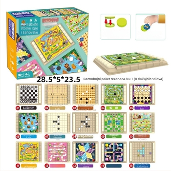 Višestruka društvena ploča za djecu: Ludo, Gomoku i Backgammon – plastična igračka za uzrast 4–6 godina