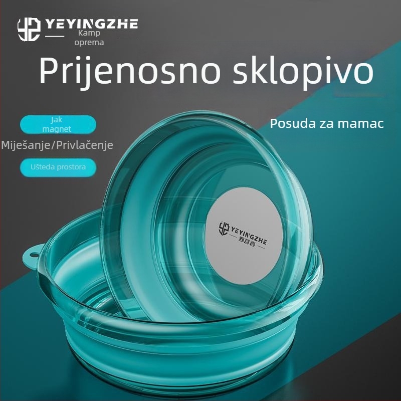Camper Sklopiva posuda za mamce za kampiranje, čvrst ABS materijal, prijenosna magnetska posuda za mamce