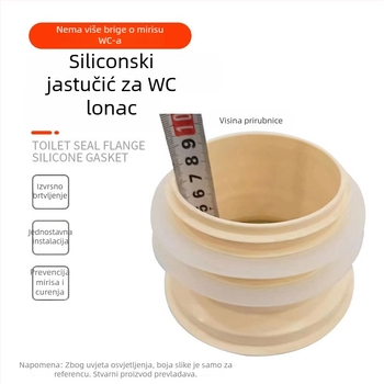 Prsten za brtvljenje flanše za WC – protiv mirisa i propuštanja, gumeni donji uložak, izravna ugradnja, plastika, moderni minimalistički stil