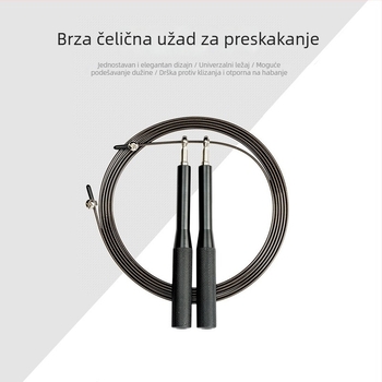Skakač za vježbanje s aluminijskim ručkama i premazanim čeličnim užetom, podešavanje ležaja, specifikacija 3.0