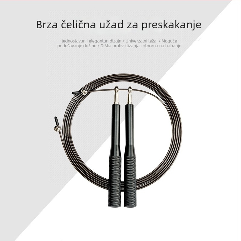 Skakač za vježbanje s aluminijskim ručkama i premazanim čeličnim užetom, podešavanje ležaja, specifikacija 3.0